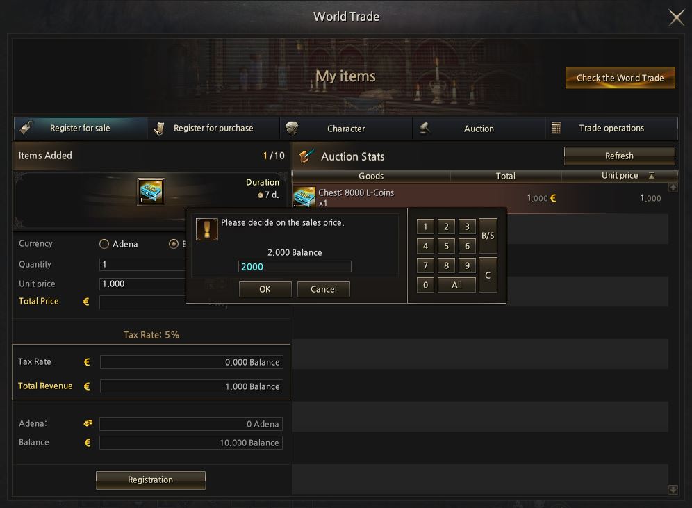 sell items